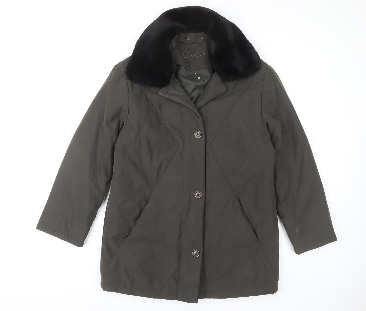 Berkertex Women's Green Mid-Length Coat Size 10-12