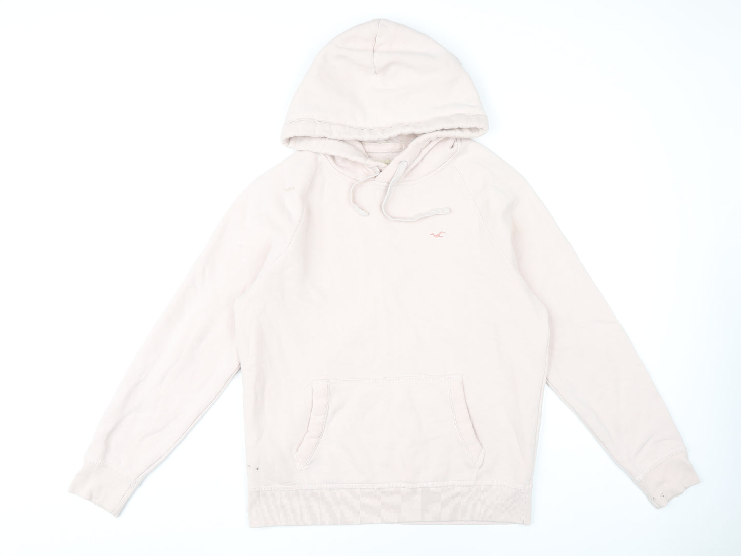 Hollister Women's Beige Hoodie M, 70% Cotton, 30% Polyester