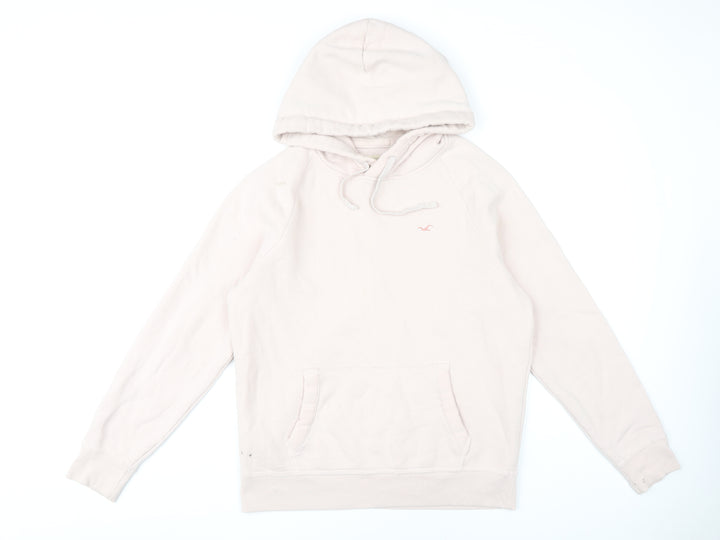Hollister Women's Beige Hoodie M, 70% Cotton, 30% Polyester