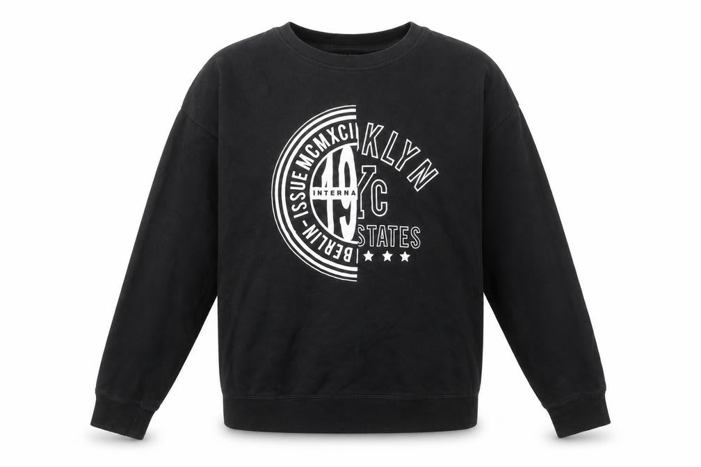 Front view of New Look Women's Black Pullover Sweatshirt, size 14