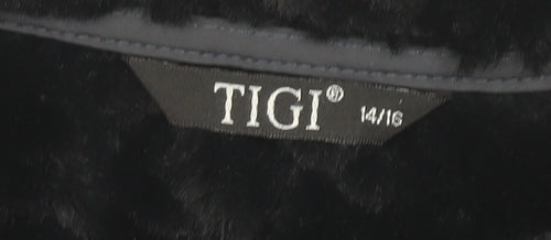 TIGI Women's Black Quilted Coat Size 14