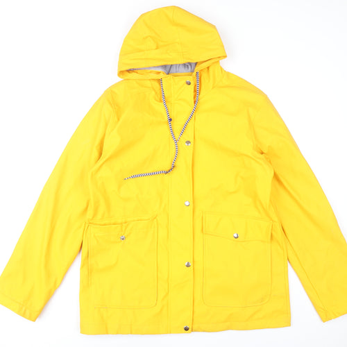 Rising Women's Yellow Rain Coat L Hooded Waterproof
