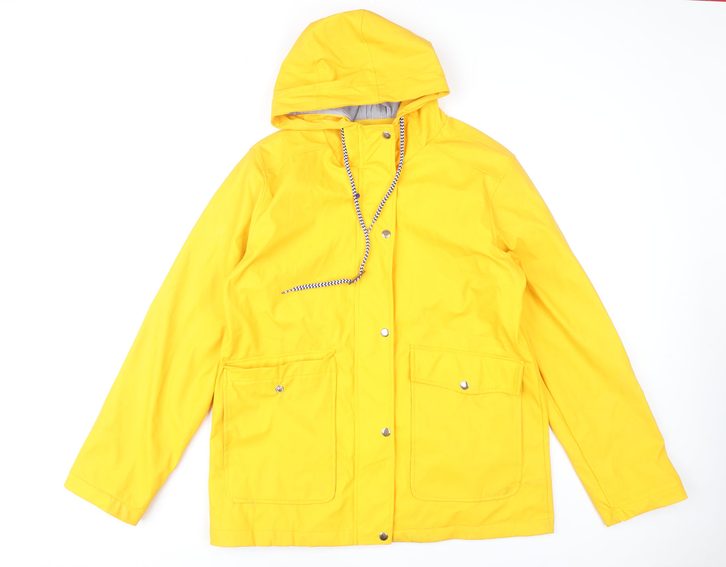 Rising Women's Yellow Rain Coat L Hooded Waterproof