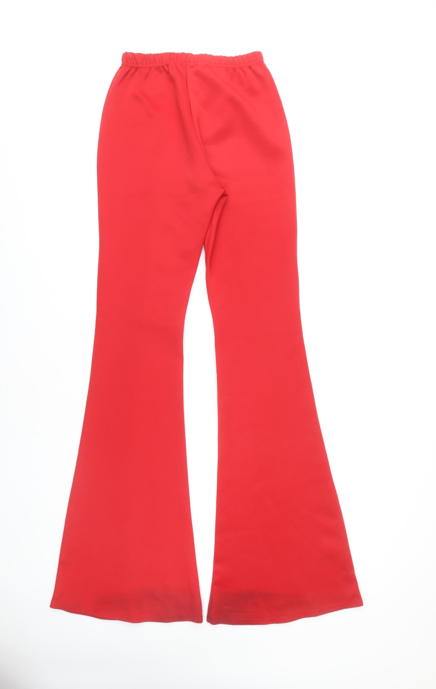 PrettyLittleThing Women's Red Flared Trousers Size 8