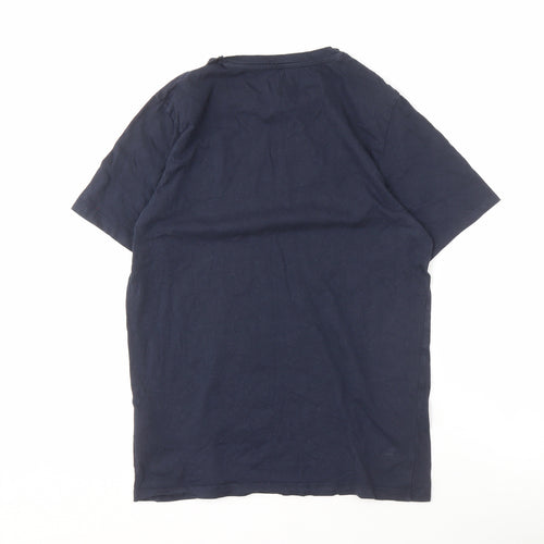 Jack & Jones Men's Blue Slim Fit Graphic T-Shirt