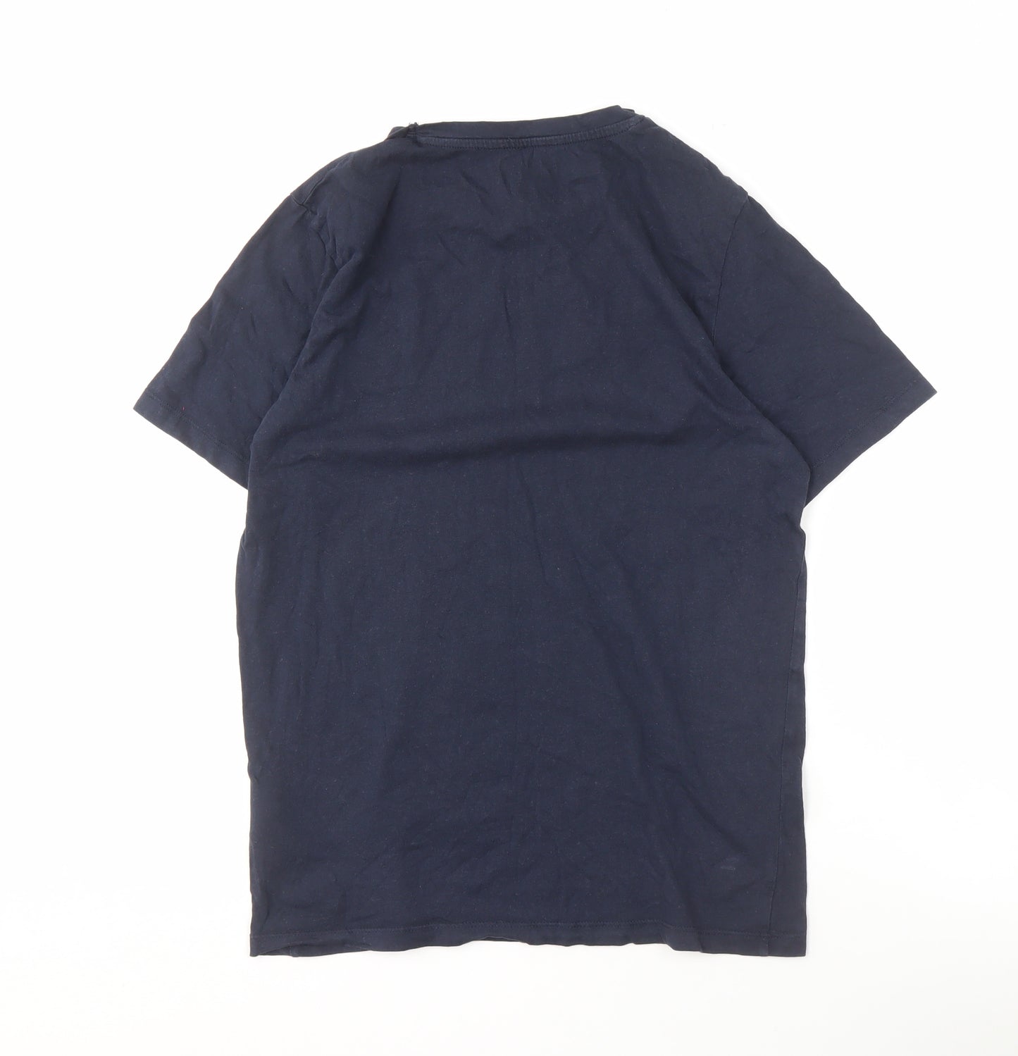 Jack & Jones Men's Blue Slim Fit Graphic T-Shirt