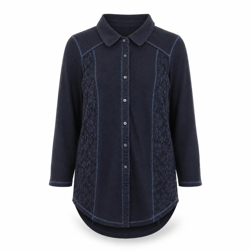 Hollister Women's Black 3/4 Sleeve Button-Up Shirt M