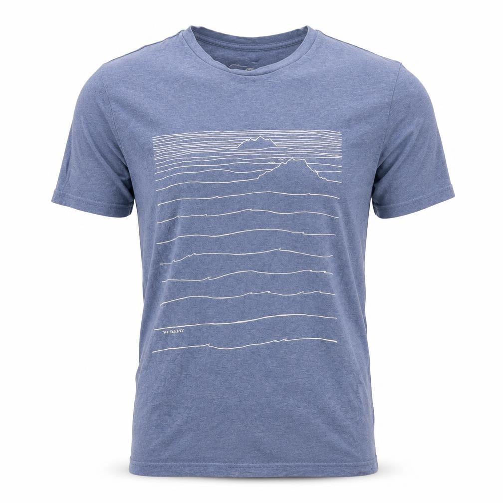 Front view of Our South Men's Blue Graphic Print T-Shirt S