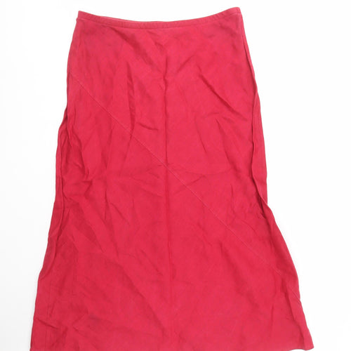 Marks and Spencer Women's Red Long Linen Skirt Size 14