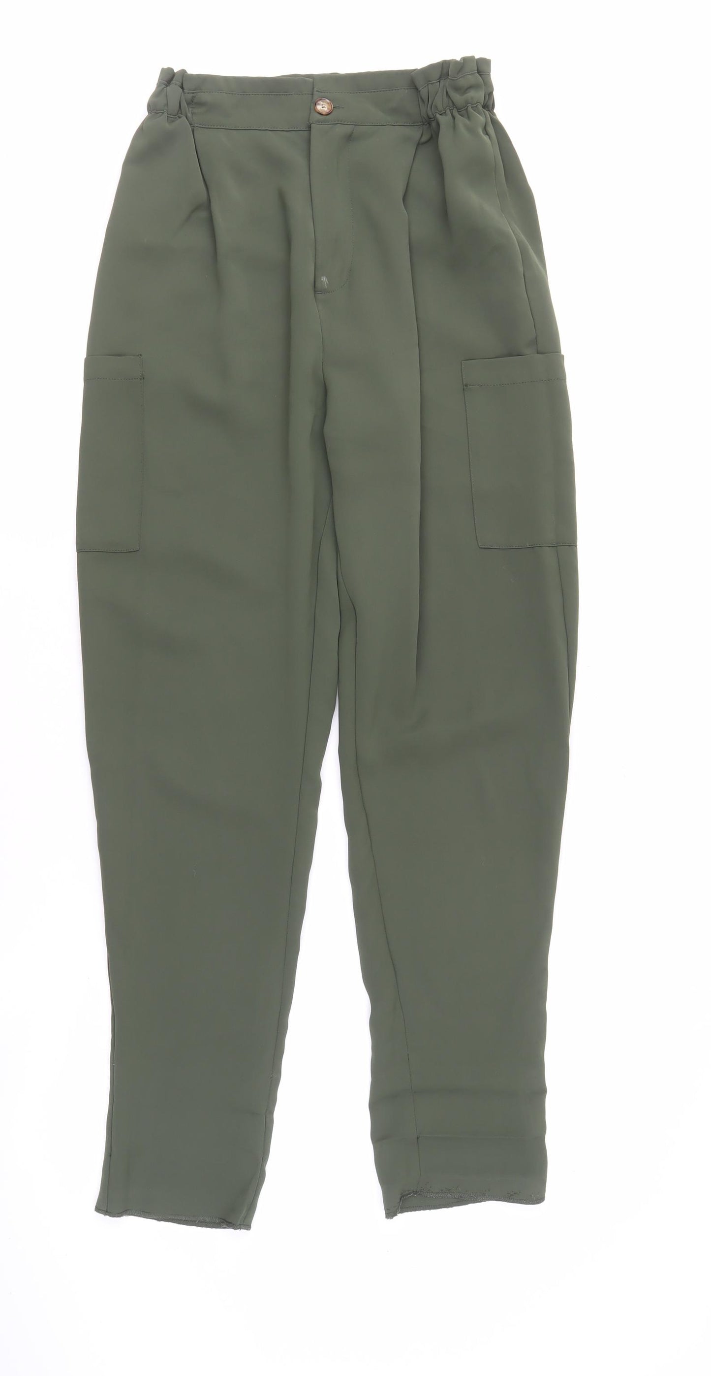 Zara Women's Green Cargo Trousers Size 10, Autumn/Winter Essential
