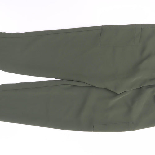 Zara Women's Green Cargo Trousers Size 10, Autumn/Winter Essential