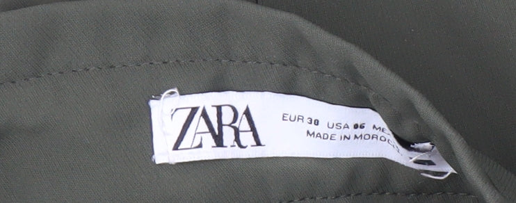 Zara Women's Green Cargo Trousers Size 10, Autumn/Winter Essential