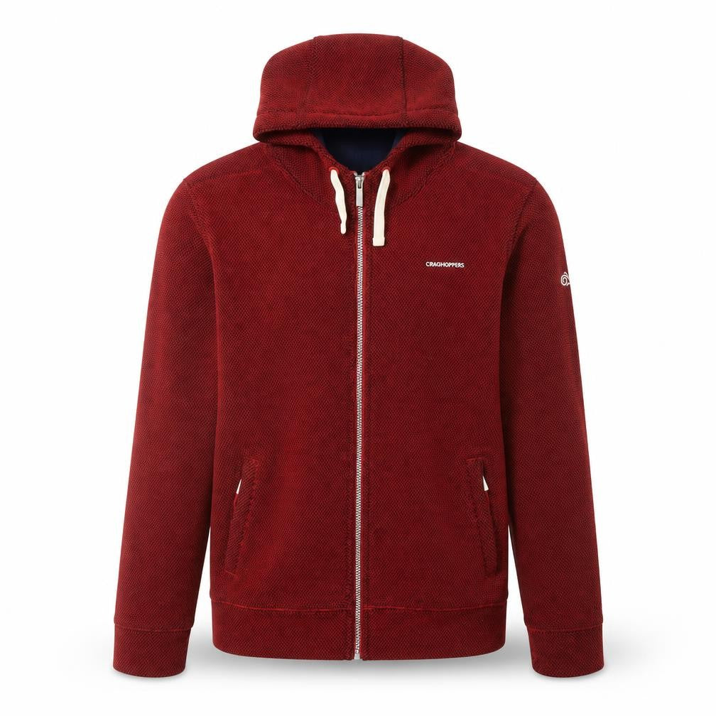 Front view of Craghoppers Men's Red M Basic Hooded Jacket