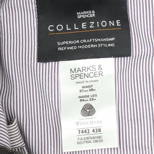 Marks and Spencer Grey Dress Pants 38 Waist Men's