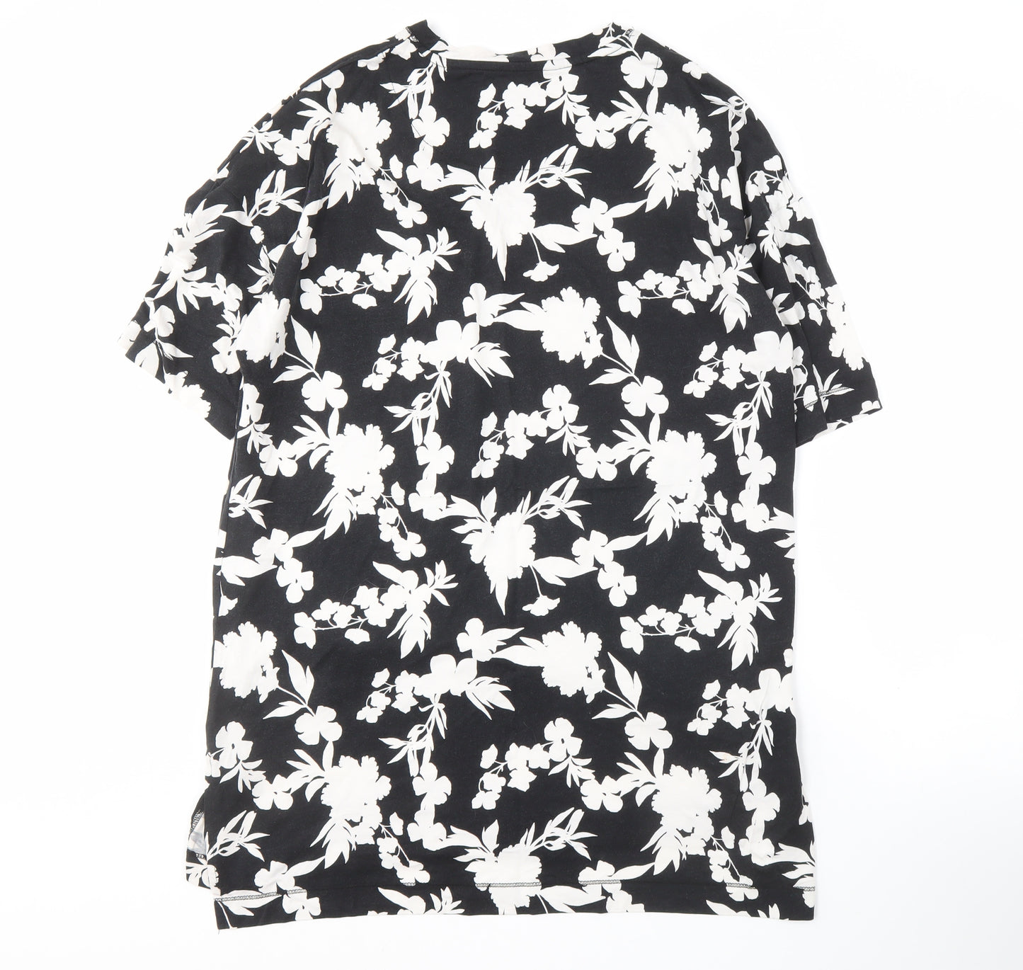 Marks and Spencer Women's Black Floral T-Shirt L