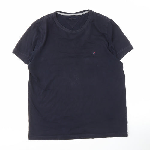Tommy Hilfiger Men’s Blue Cotton Crew Neck T-Shirt L