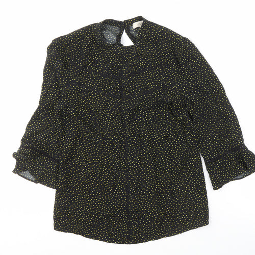 Oasis Women's Black High Neck Blouse, Size 8
