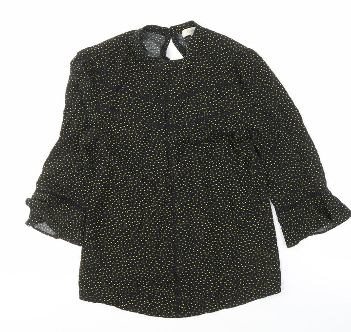 Oasis Women's Black High Neck Blouse, Size 8