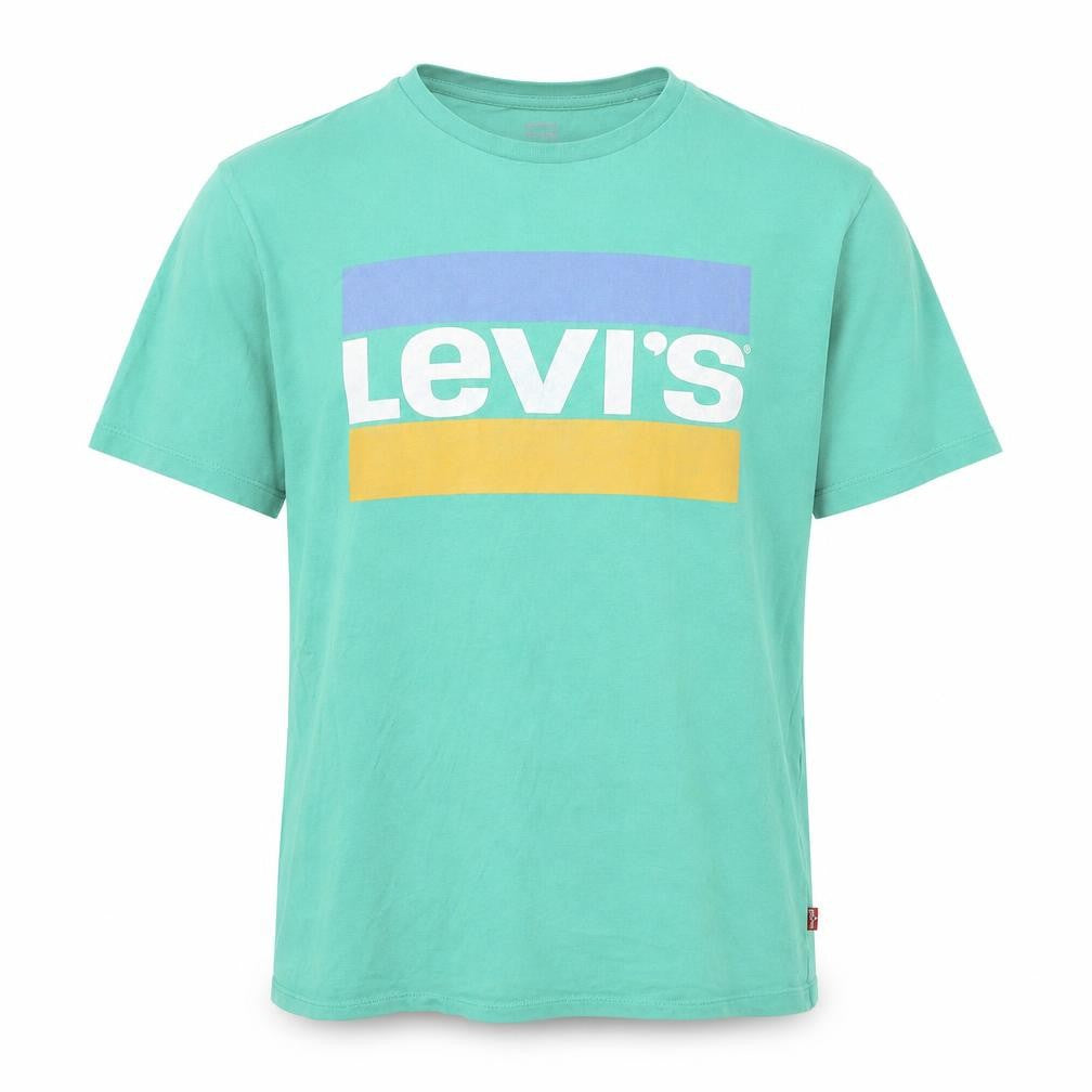 Front view of Levi's Men's Green Crew Neck T-Shirt S