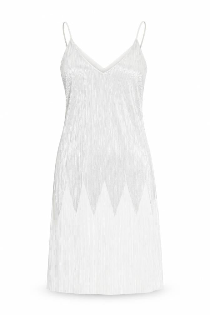 Front view of River Island Women’s Silver Slip Dress, size UK 10
