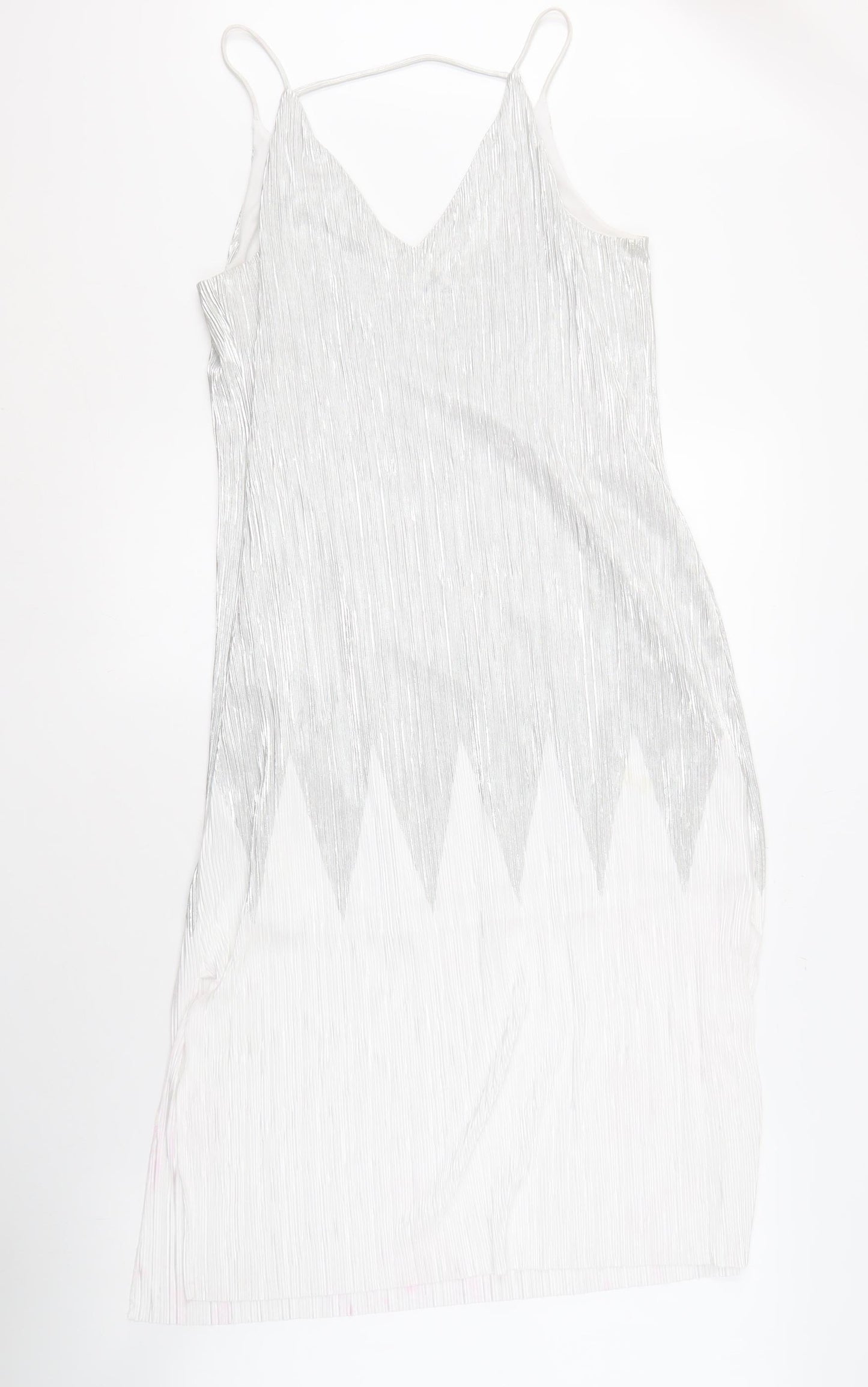 River Island Women’s Silver Slip Dress Size 10