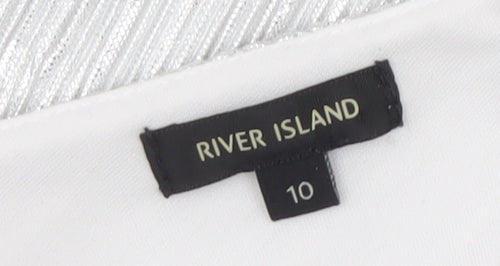 River Island Women’s Silver Slip Dress Size 10