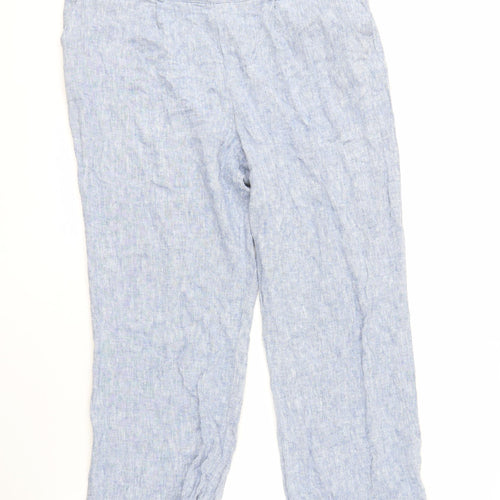 Bonmarché Women's Blue Linen Trousers Size 16