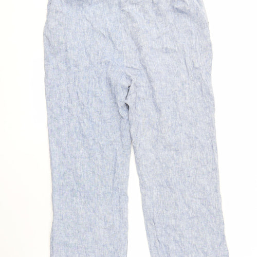 Bonmarché Women's Blue Linen Trousers Size 16