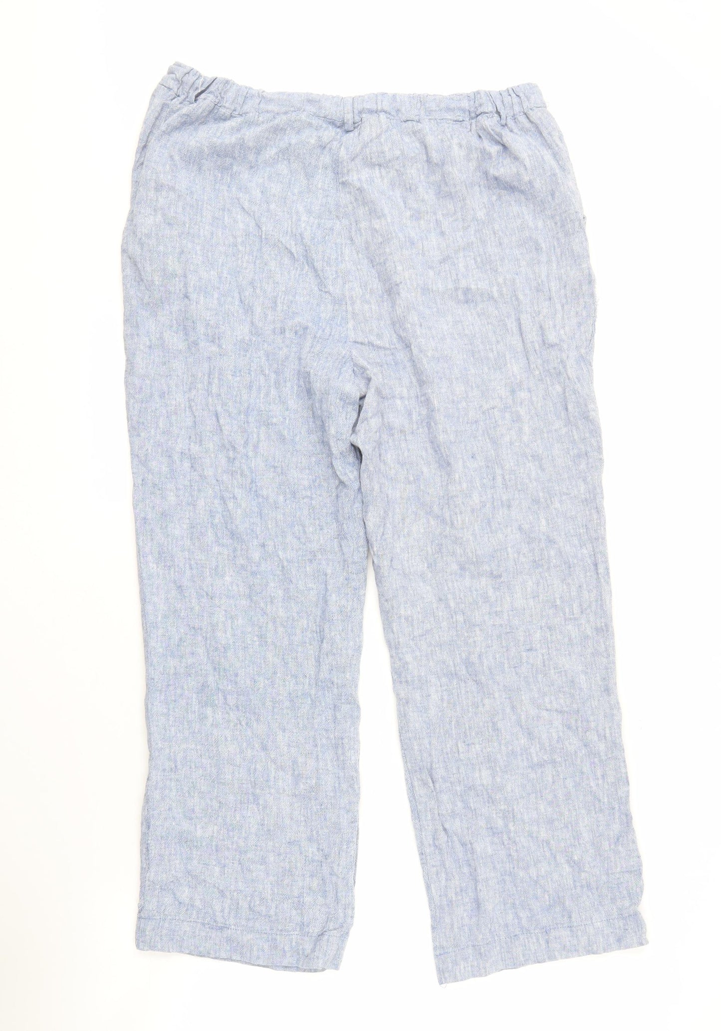 Bonmarché Women's Blue Linen Trousers Size 16