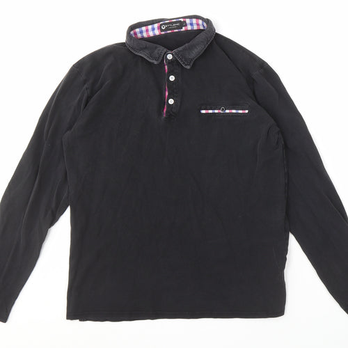 STTLZMC Men's Black Casual Long Sleeve Shirt L