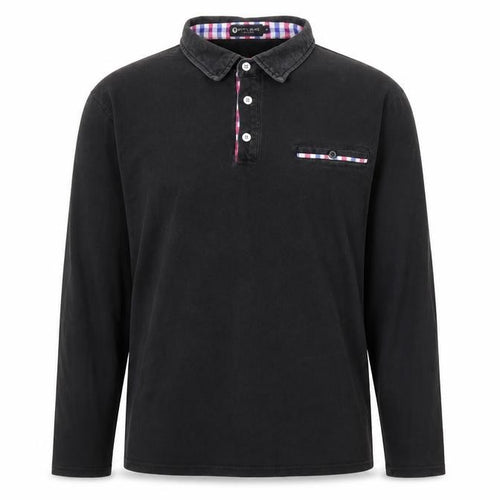 STTLZMC Men's Black Casual Long Sleeve Shirt L