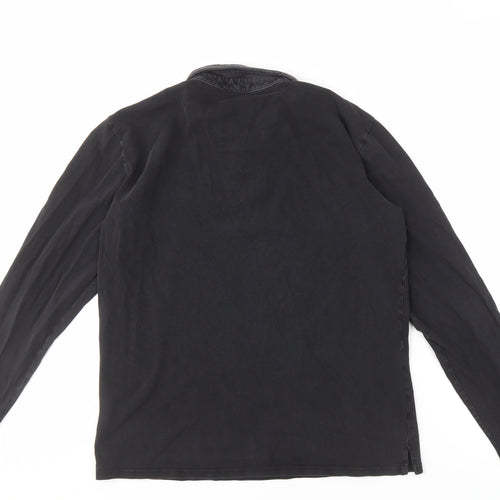 STTLZMC Men's Black Casual Long Sleeve Shirt L