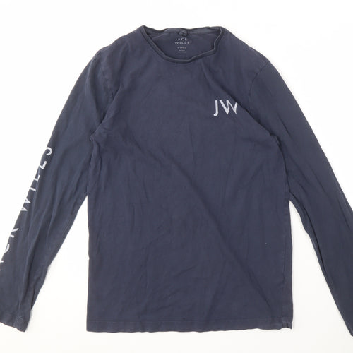 Jack Wills Men's Navy Long Sleeve T-Shirt XS