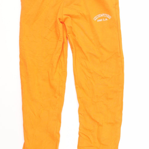 Zara Women's Orange Jogger Trousers, Size S, Cotton