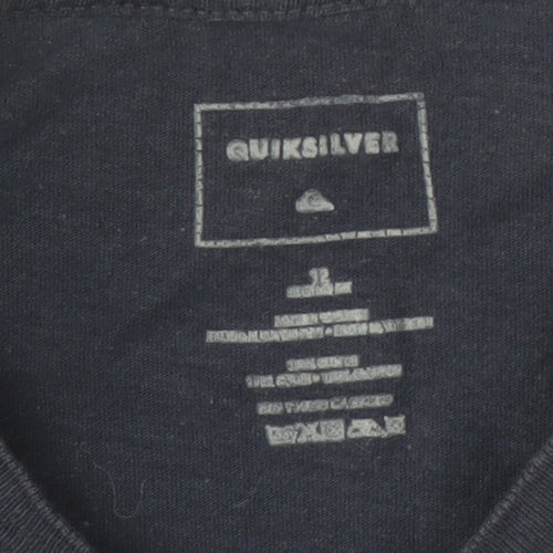 Quiksilver Black T-Shirt Unisex Size 4 Crew Neck Casual