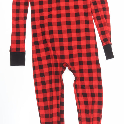 Pink Women's Red Check One Piece Pajama S