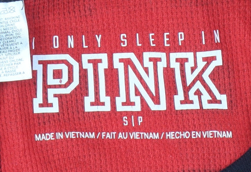 Pink Women's Red Check One Piece Pajama S