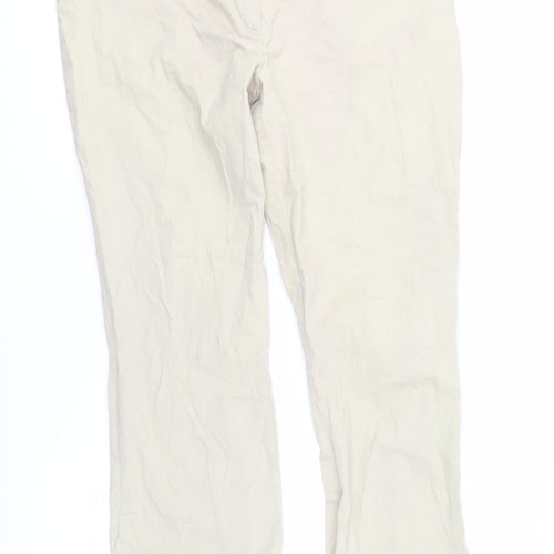 Laura Ashley Women's Beige Cotton Trousers Size 18
