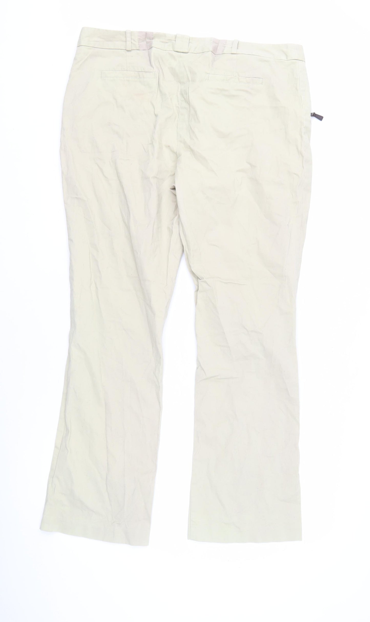 Laura Ashley Women's Beige Cotton Trousers Size 18