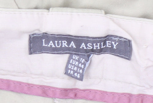 Laura Ashley Women's Beige Cotton Trousers Size 18