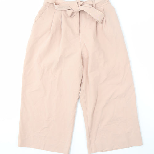 ASOS Women's Beige Wide-Leg Trousers, Size 8