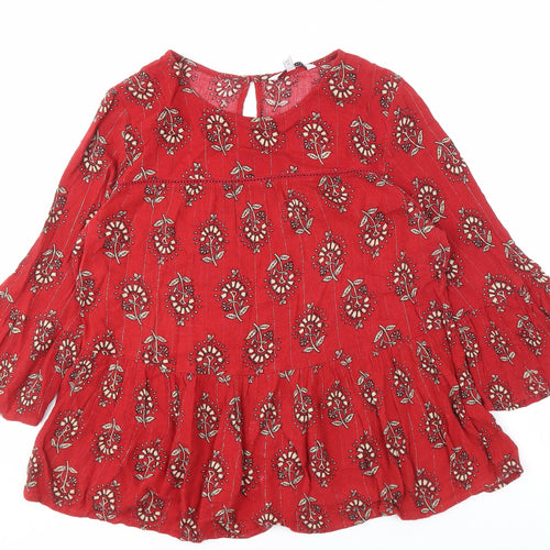 Next Women's Red Floral Blouse, Size 10 Petites