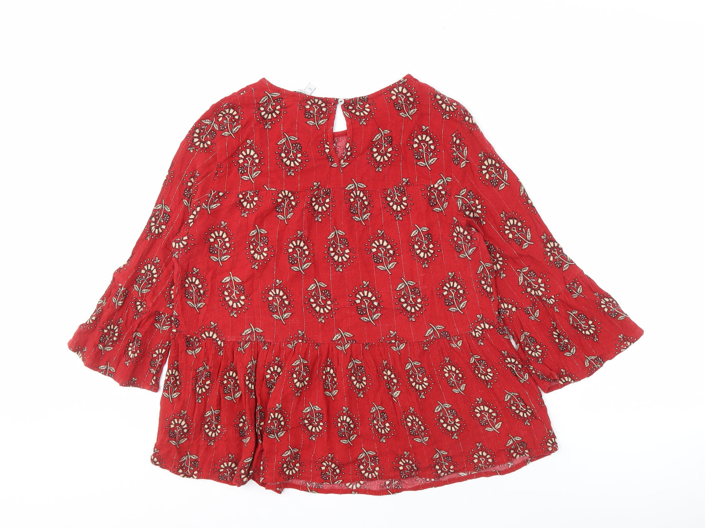 Next Women's Red Floral Blouse, Size 10 Petites