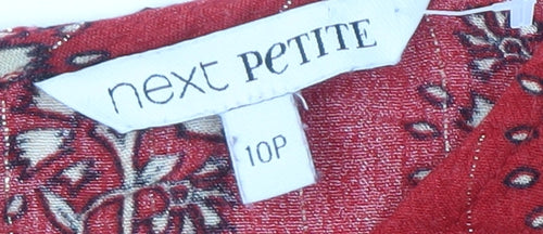 Next Women's Red Floral Blouse, Size 10 Petites