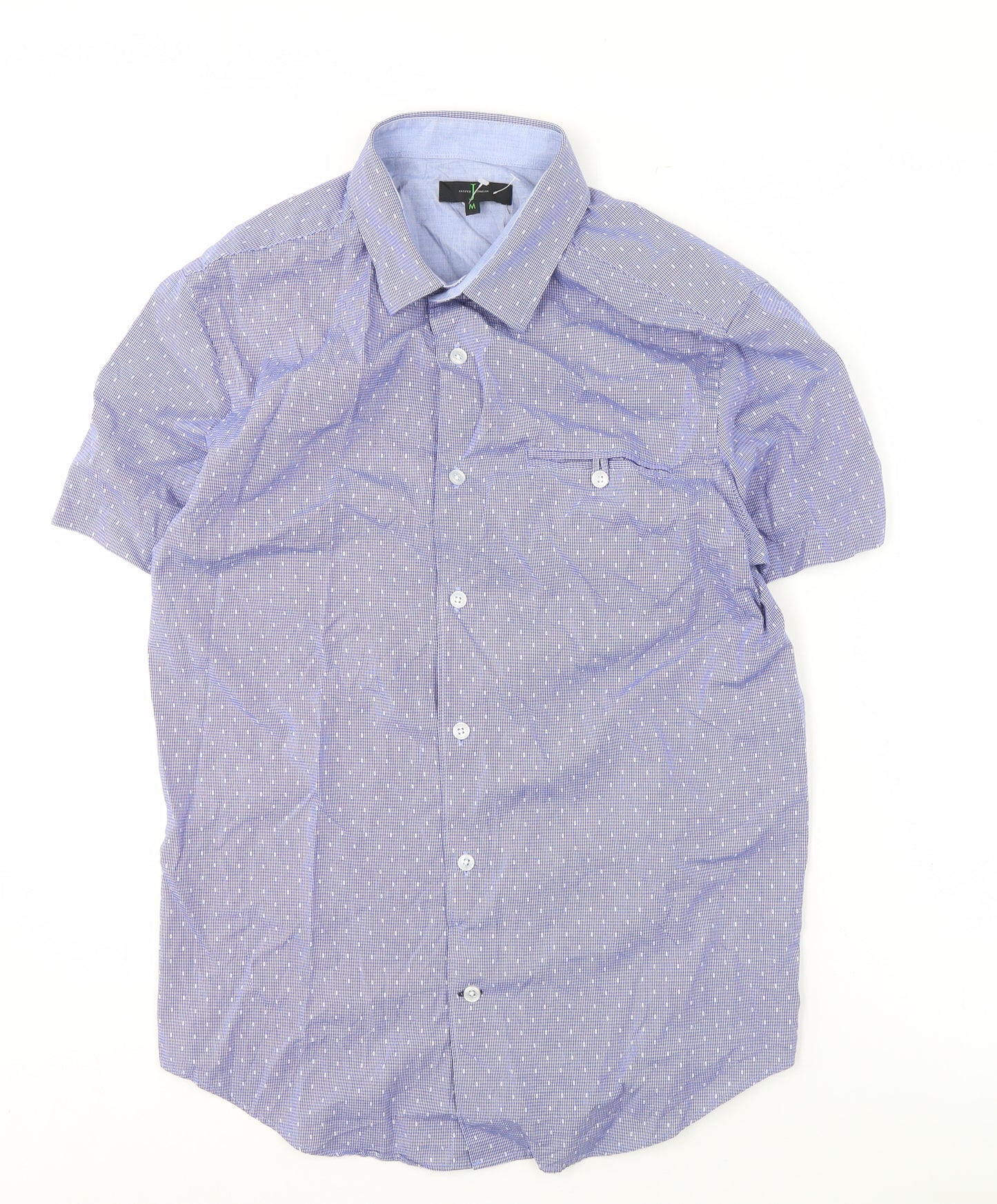 Jasper Conran Men's Blue Short-Sleeve Shirt M