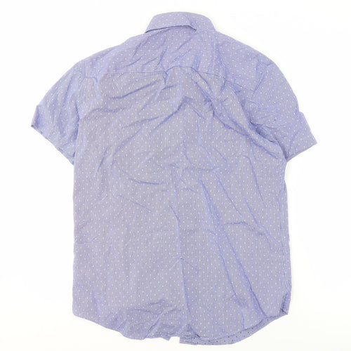 Jasper Conran Men's Blue Short-Sleeve Shirt M