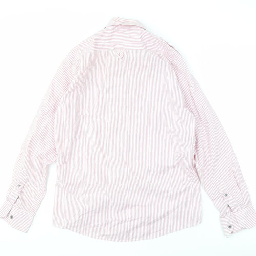 Matalan Men's Pink Striped Button-Up Shirt, Size M