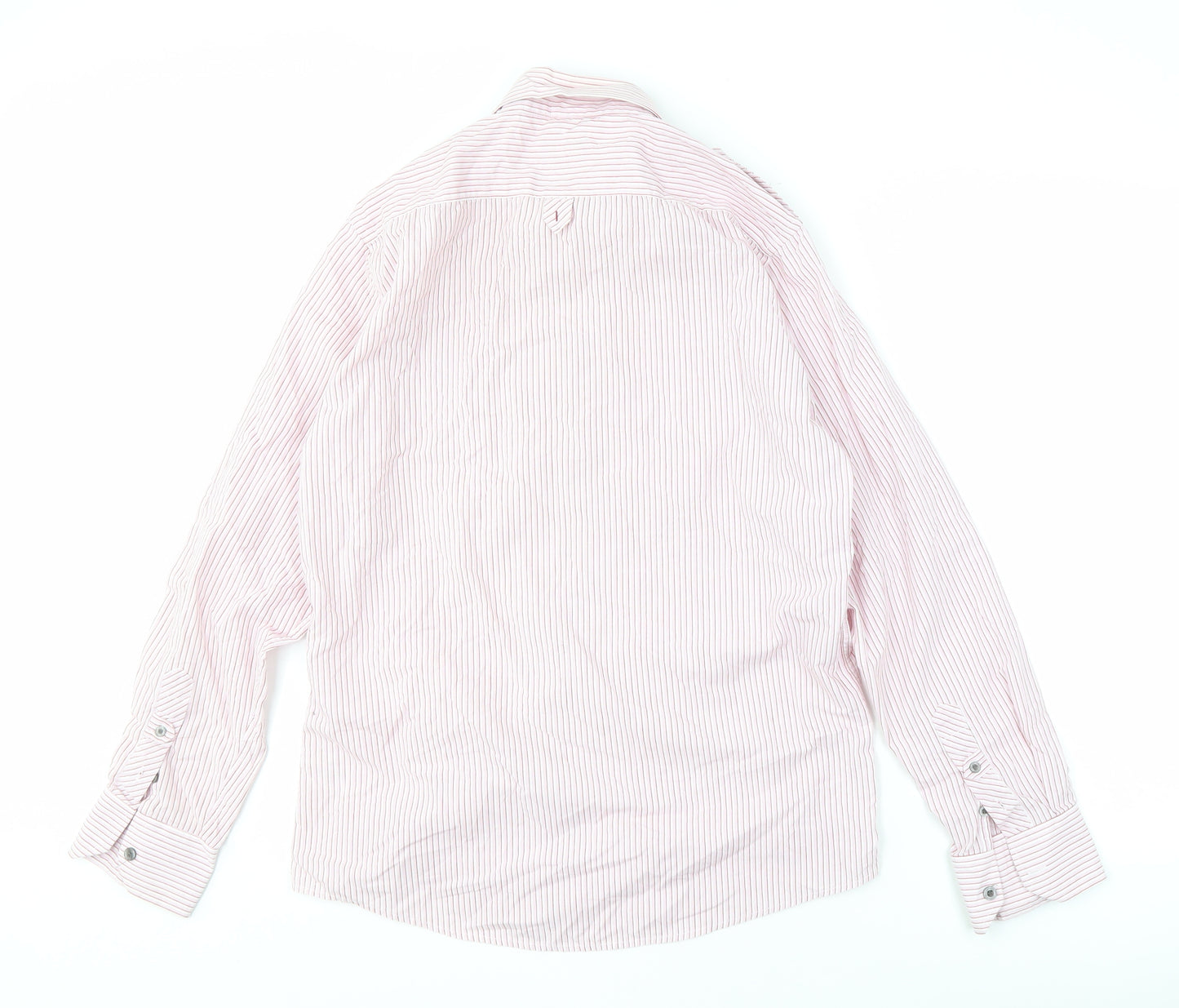 Matalan Men's Pink Striped Button-Up Shirt, Size M