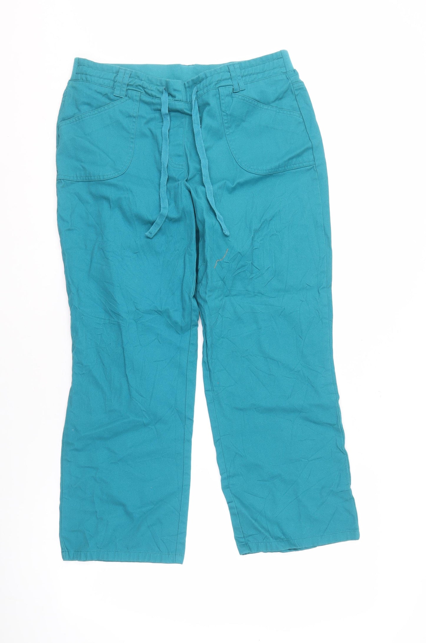 Cotton Traders Women's Blue Cropped Trousers, Size 14
