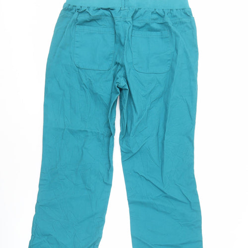 Cotton Traders Women's Blue Cropped Trousers, Size 14
